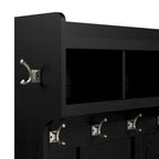 Portemanteau d'entrée avec banc à chaussures, patères et tiroir à extension complète