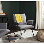 SAFAVIEH Johannes Mid-Century Modern Grey Arm Chair - 29W x 28D x 33H