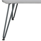 Fauteuil en cuir synthétique gris style Mid-Century avec pieds en acier