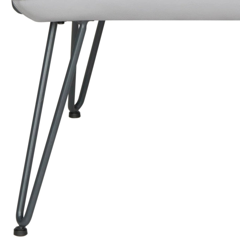 Fauteuil en cuir synthétique gris style Mid-Century avec pieds en acier
