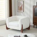Fauteuil club moderne rembourré en bouclé avec siège à ressorts ensachés