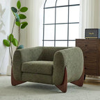 Fauteuil club moderne rembourré en bouclé avec siège à ressorts ensachés