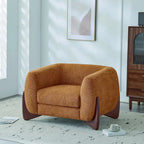 Fauteuil club moderne rembourré en bouclé avec siège à ressorts ensachés