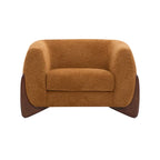 Fauteuil club moderne rembourré en bouclé avec siège à ressorts ensachés