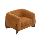 Fauteuil club moderne rembourré en bouclé avec siège à ressorts ensachés