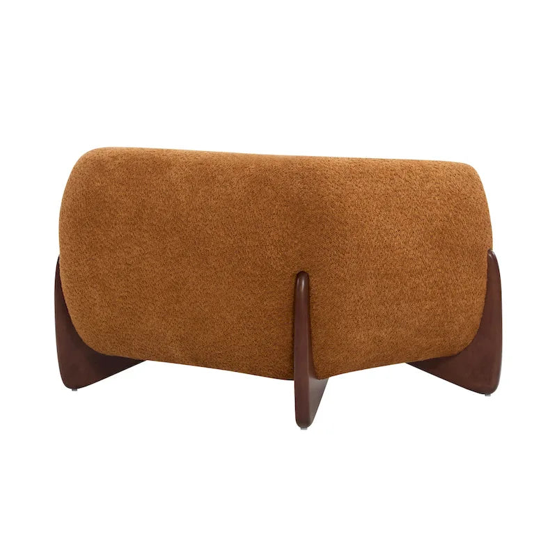 Fauteuil club moderne rembourré en bouclé avec siège à ressorts ensachés