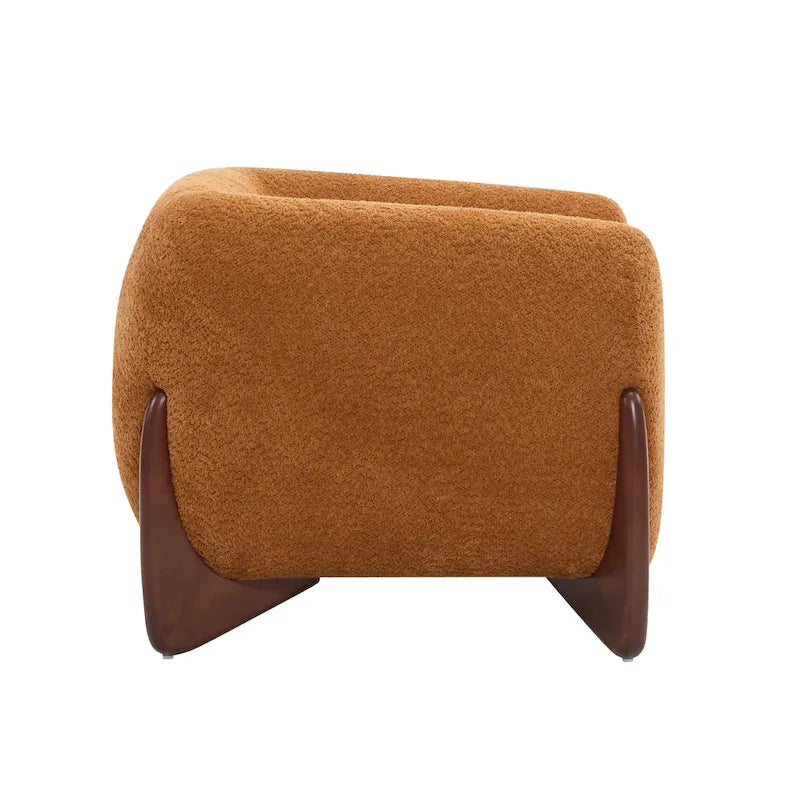 Fauteuil club moderne rembourré en bouclé avec siège à ressorts ensachés