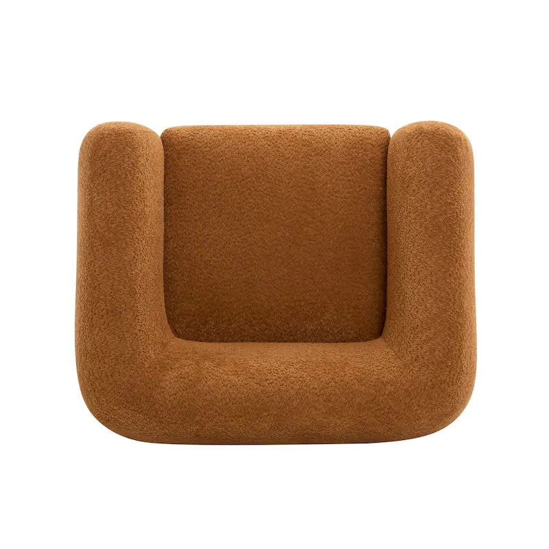 Fauteuil club moderne rembourré en bouclé avec siège à ressorts ensachés