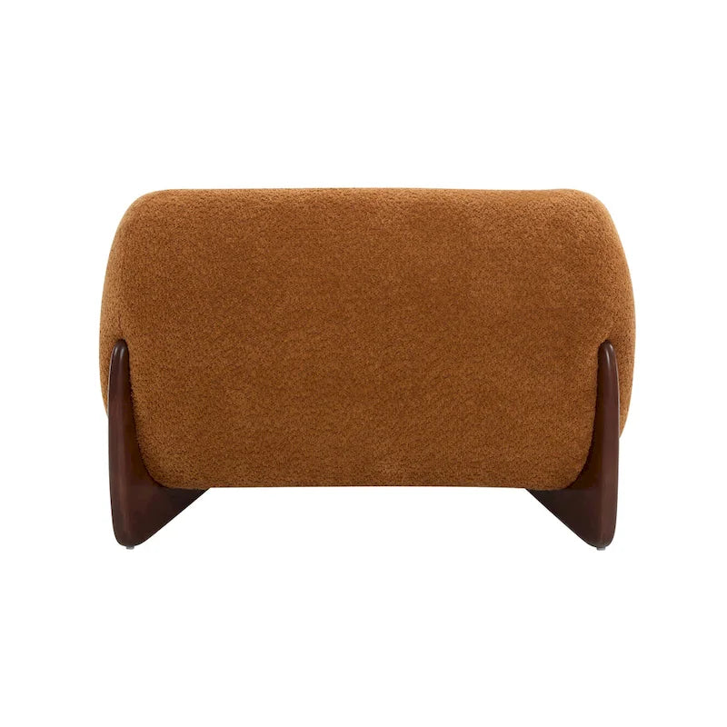 Fauteuil club moderne rembourré en bouclé avec siège à ressorts ensachés
