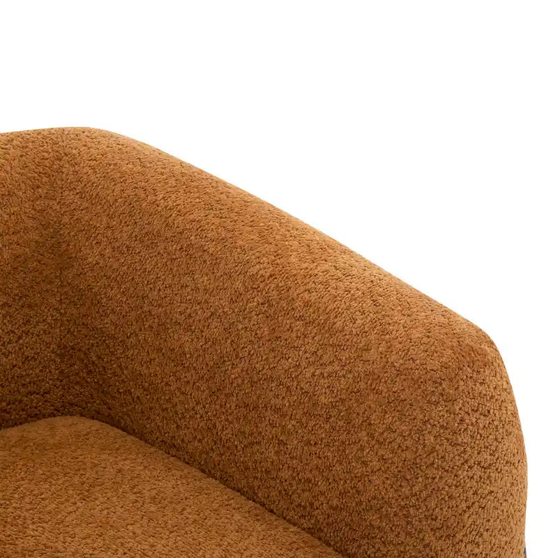 Fauteuil club moderne rembourré en bouclé avec siège à ressorts ensachés