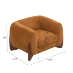 Fauteuil club moderne rembourré en bouclé avec siège à ressorts ensachés