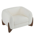 Fauteuil club moderne rembourré en bouclé avec siège à ressorts ensachés
