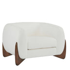 Fauteuil club moderne rembourré en bouclé avec siège à ressorts ensachés