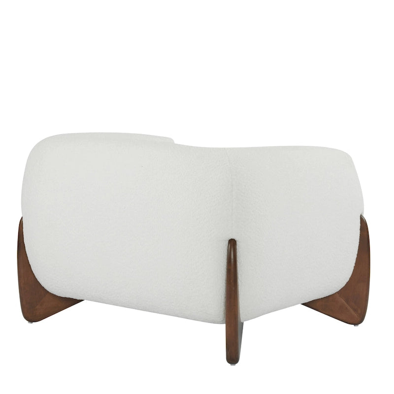 Fauteuil club moderne rembourré en bouclé avec siège à ressorts ensachés