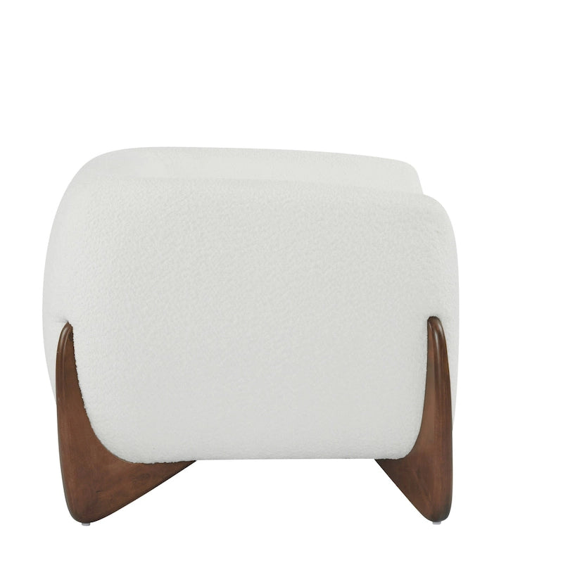 Fauteuil club moderne rembourré en bouclé avec siège à ressorts ensachés