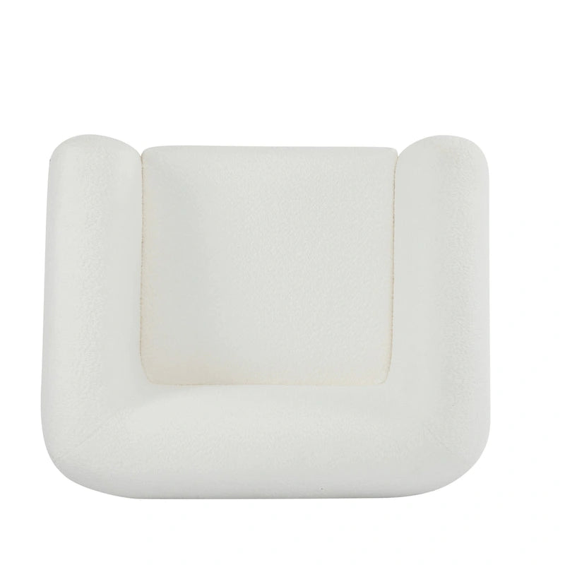 Fauteuil club moderne rembourré en bouclé avec siège à ressorts ensachés