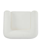 Fauteuil club moderne rembourré en bouclé avec siège à ressorts ensachés