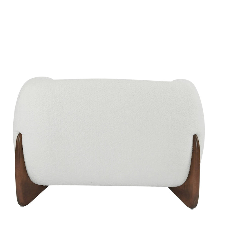 Fauteuil club moderne rembourré en bouclé avec siège à ressorts ensachés