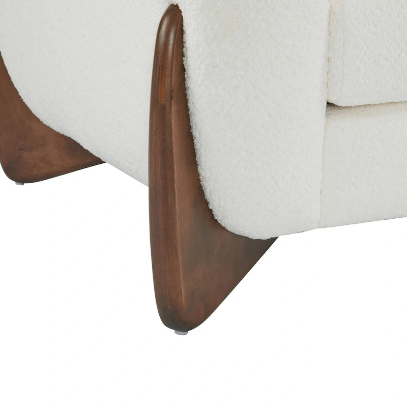 Fauteuil club moderne rembourré en bouclé avec siège à ressorts ensachés