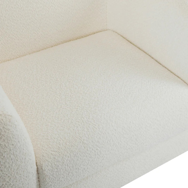 Fauteuil club moderne rembourré en bouclé avec siège à ressorts ensachés