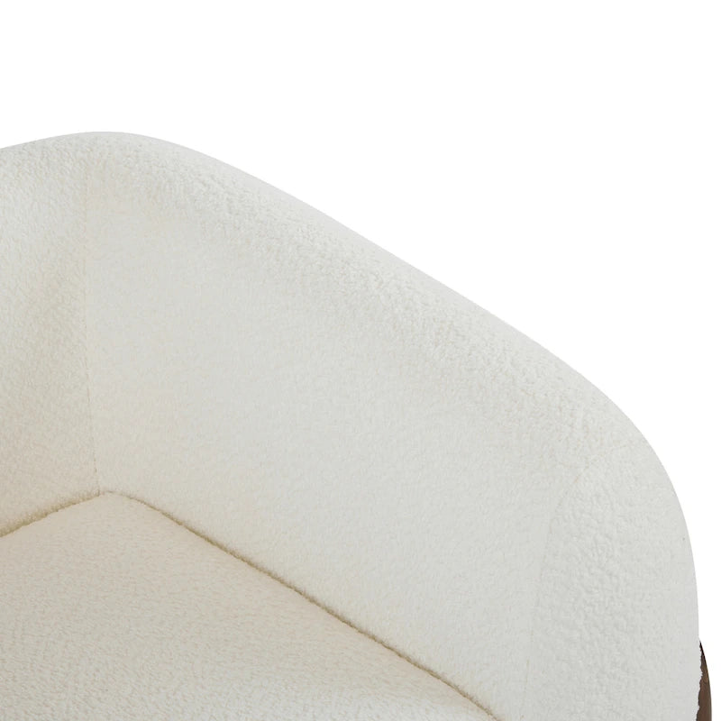 Fauteuil club moderne rembourré en bouclé avec siège à ressorts ensachés