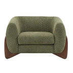 Fauteuil club moderne rembourré en bouclé avec siège à ressorts ensachés