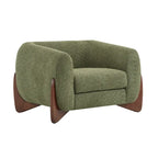 Fauteuil club moderne rembourré en bouclé avec siège à ressorts ensachés