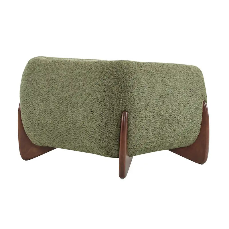 Fauteuil club moderne rembourré en bouclé avec siège à ressorts ensachés