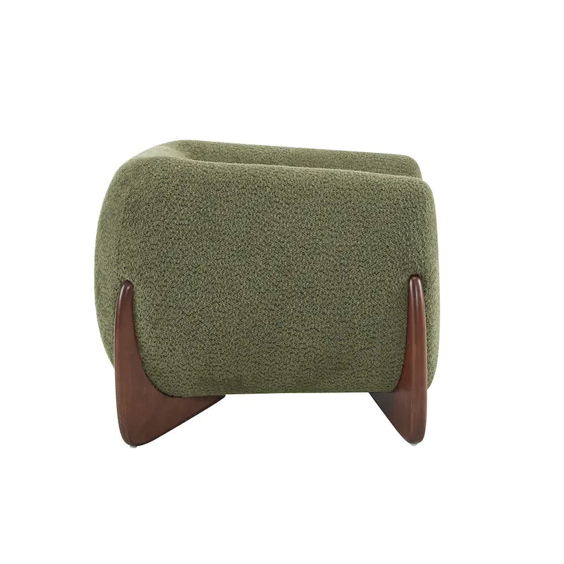 Fauteuil club moderne rembourré en bouclé avec siège à ressorts ensachés