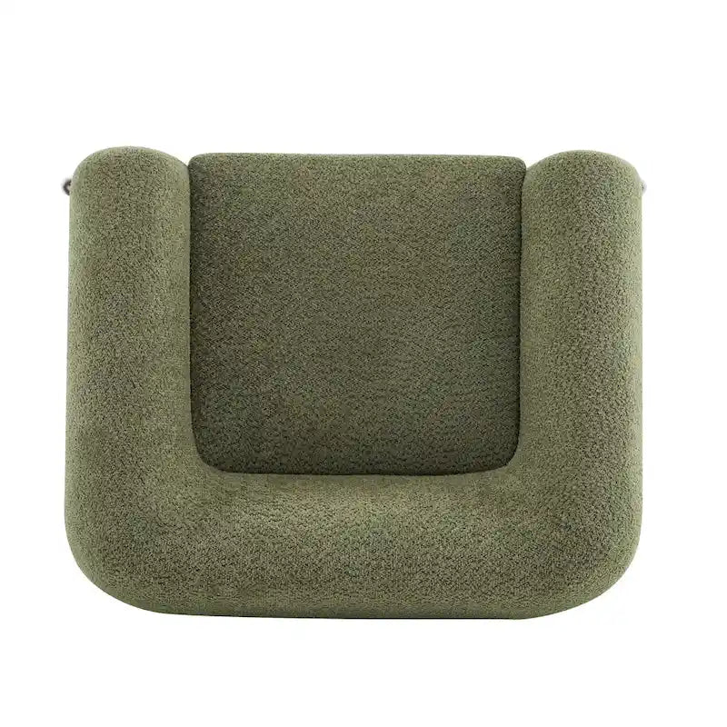 Fauteuil club moderne rembourré en bouclé avec siège à ressorts ensachés