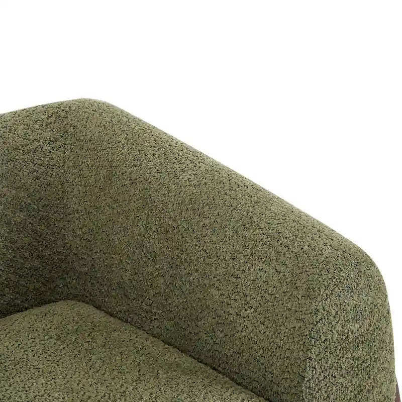 Fauteuil club moderne rembourré en bouclé avec siège à ressorts ensachés