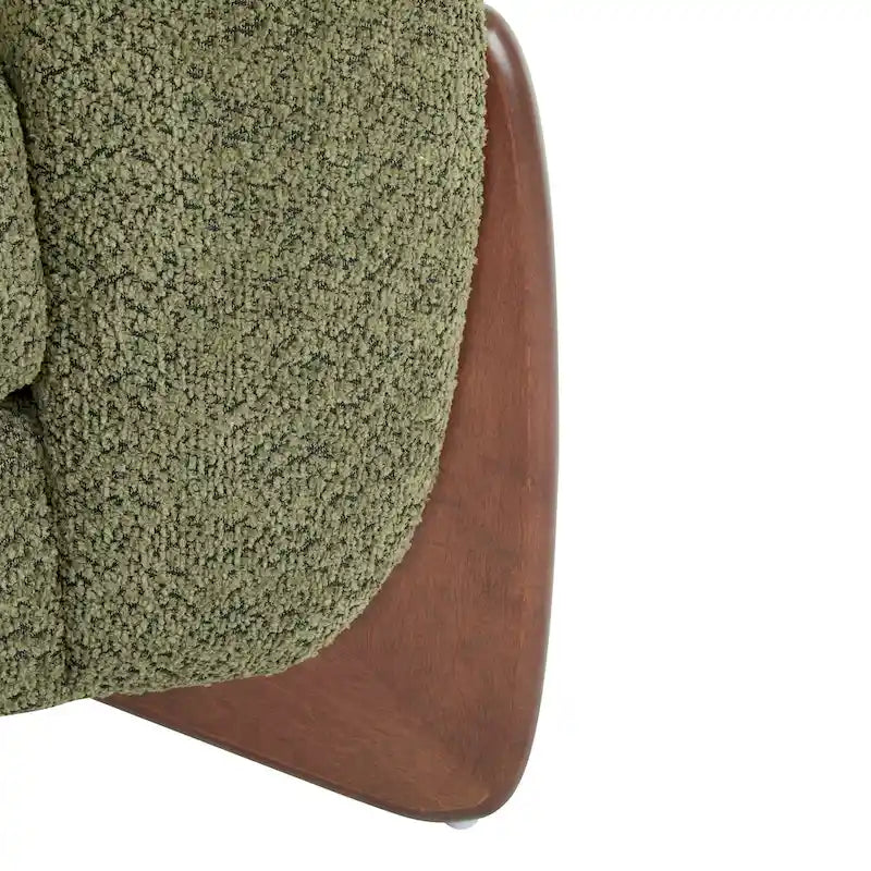 Fauteuil club moderne rembourré en bouclé avec siège à ressorts ensachés