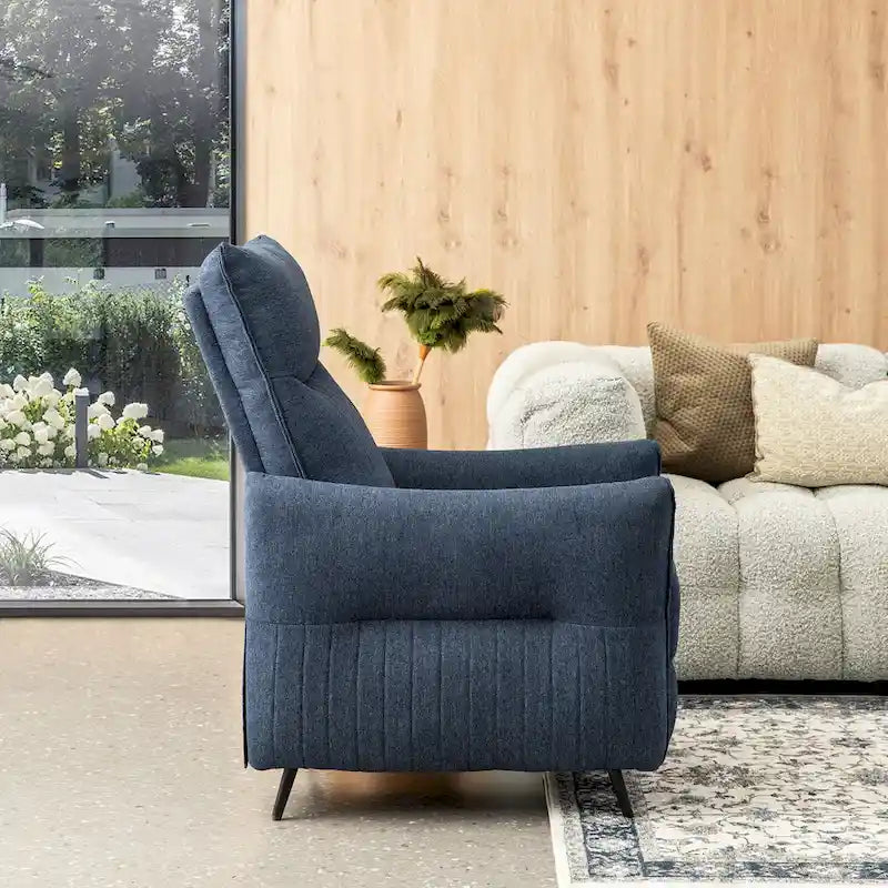 Fauteuil inclinable en tissu de 104 cm de haut avec dossier ergonomique segmenté