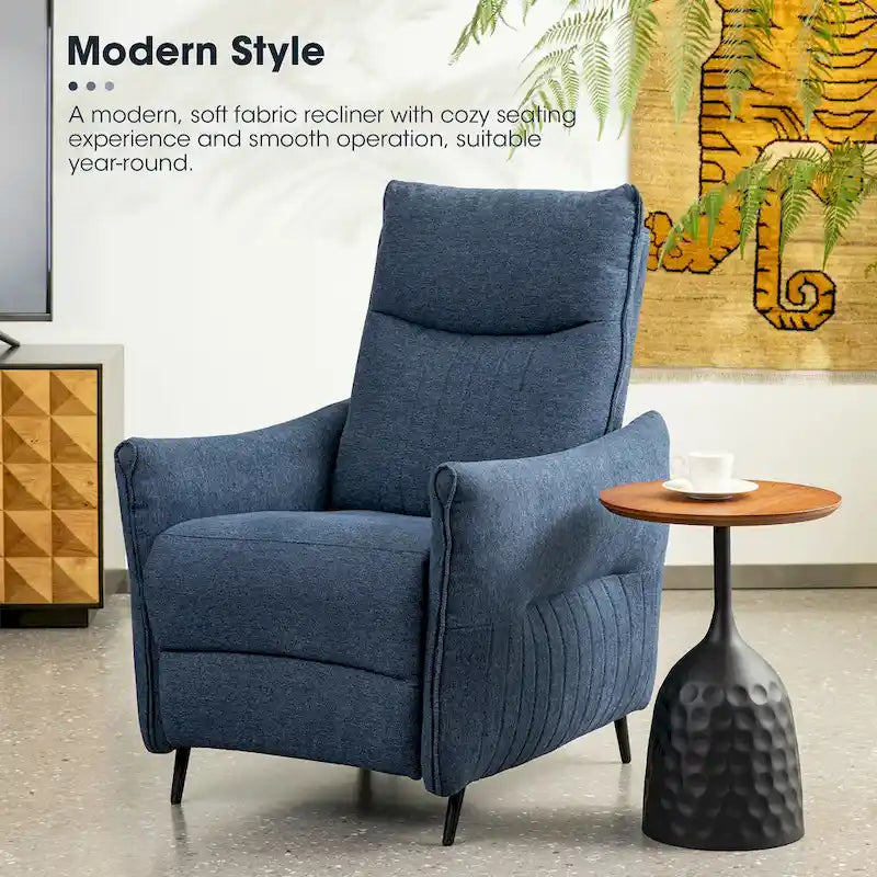 Fauteuil inclinable en tissu de 104 cm de haut avec dossier ergonomique segmenté