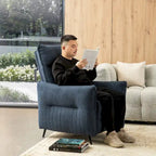 Fauteuil inclinable en tissu de 104 cm de haut avec dossier ergonomique segmenté