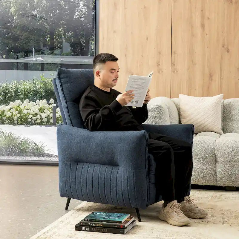 Fauteuil inclinable en tissu de 104 cm de haut avec dossier ergonomique segmenté