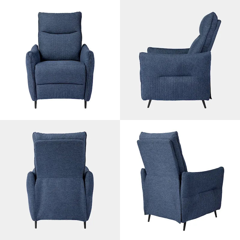 Fauteuil inclinable en tissu de 104 cm de haut avec dossier ergonomique segmenté