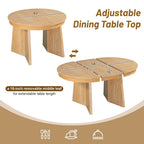Ensemble de salle à manger rond 5 pièces pour 4 personnes, ensemble table de salle à manger extensible rétro avec 4 chaises rembourrées, ensemble table et chaises de cuisine