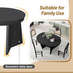 Ensemble de salle à manger rond 5 pièces pour 4 personnes, ensemble table de salle à manger extensible rétro avec 4 chaises rembourrées, ensemble table et chaises de cuisine