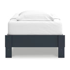 Lit plateforme pour jumeaux – Cadre en bois bleu marine style Shaker, sans sommier à ressorts