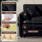 Fauteuil modulaire en chenille avec poches de rangement et coussin décoratif