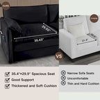 Fauteuil modulaire en chenille avec poches de rangement et coussin décoratif