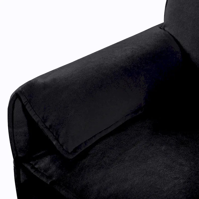 Fauteuil modulaire en chenille avec poches de rangement et coussin décoratif