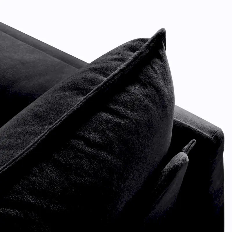 Fauteuil modulaire en chenille avec poches de rangement et coussin décoratif