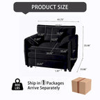 Fauteuil modulaire en chenille avec poches de rangement et coussin décoratif