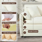Fauteuil modulaire en chenille avec poches de rangement et coussin décoratif