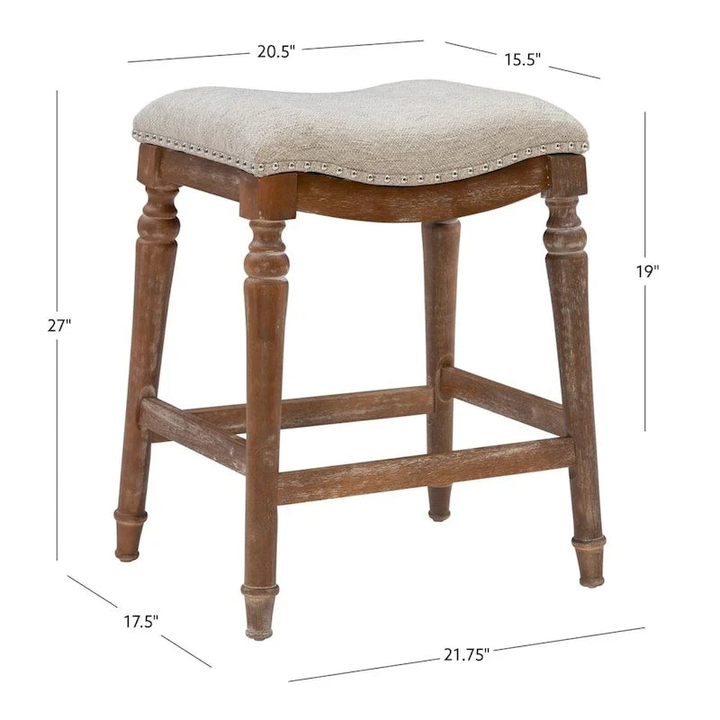 Grand et haut tabouret de comptoir de ferme sans dossier – Capacité de 181 kg