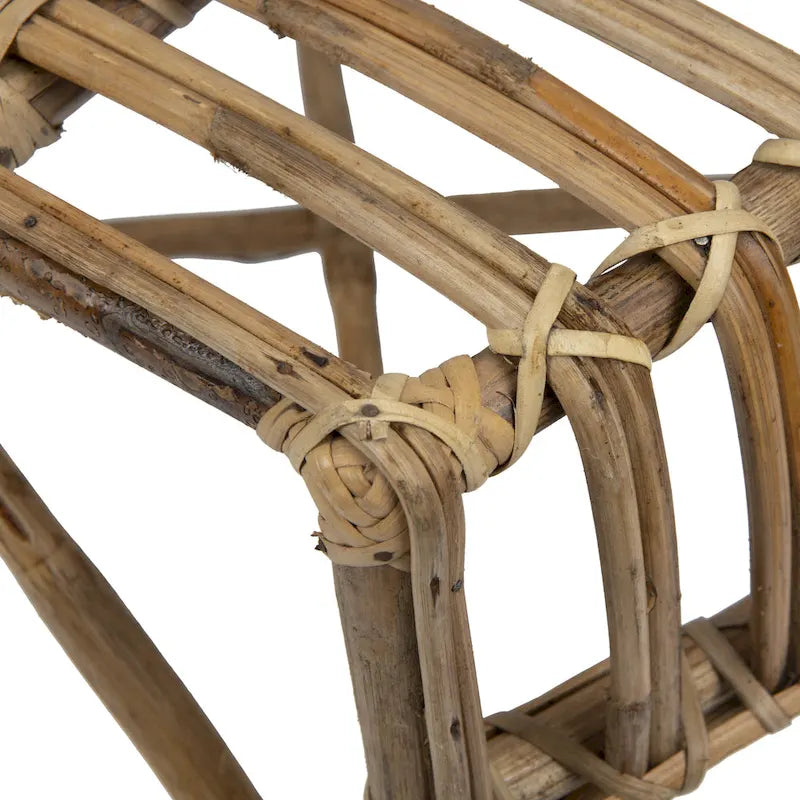 Chaise en bambou pur avec dossier arrondi