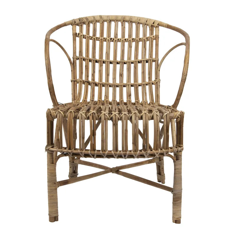 Chaise en bambou pur avec dossier arrondi