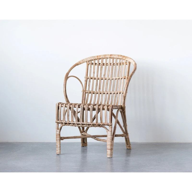 Chaise en bambou pur avec dossier arrondi